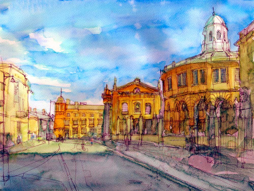 Broad Street sketch at 7 x 10